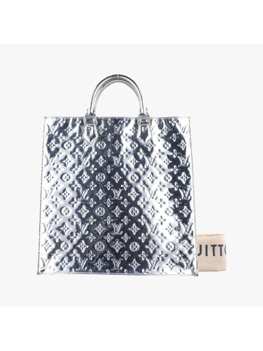 Louis Vuitton Sac Plat Argent Monogram Miroir Handbag